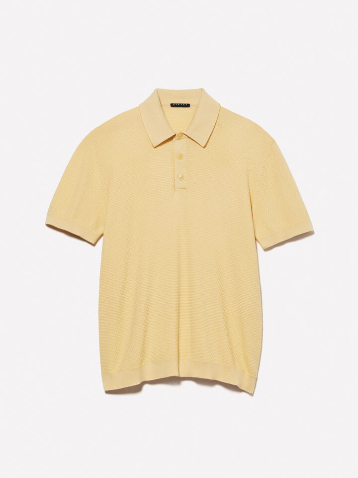 Polo amarelo de malha - polos para homem - Amarelo | Sisley image number 6